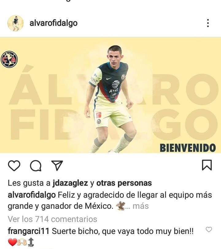 WhatsApp Image 2021 02 01 at 194512 América anunció a Álvaro Fidalgo como último refuerzo del torneo |