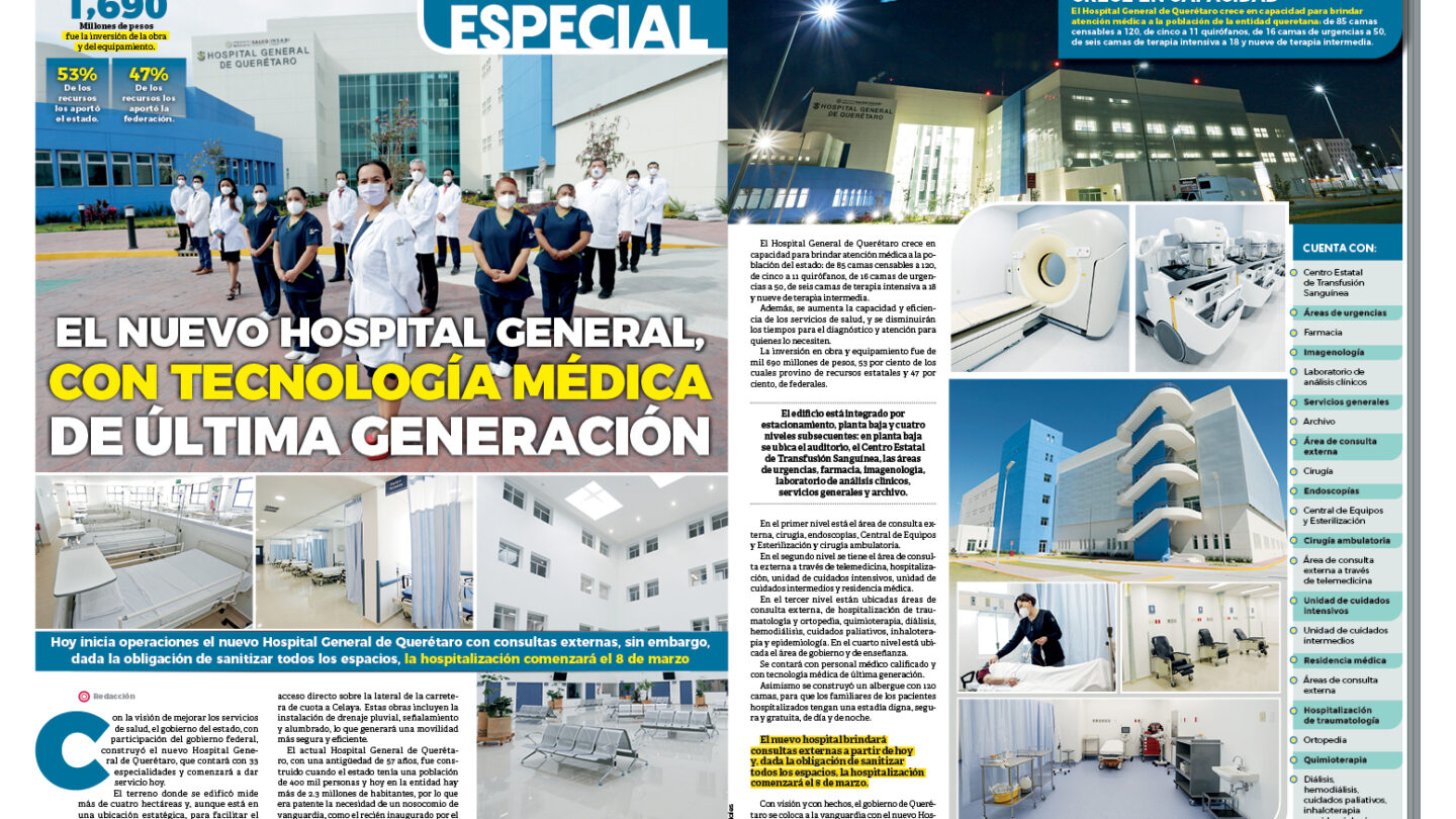 Especial 1045 El Nuevo Hospital General con tecnología médica de última generación |