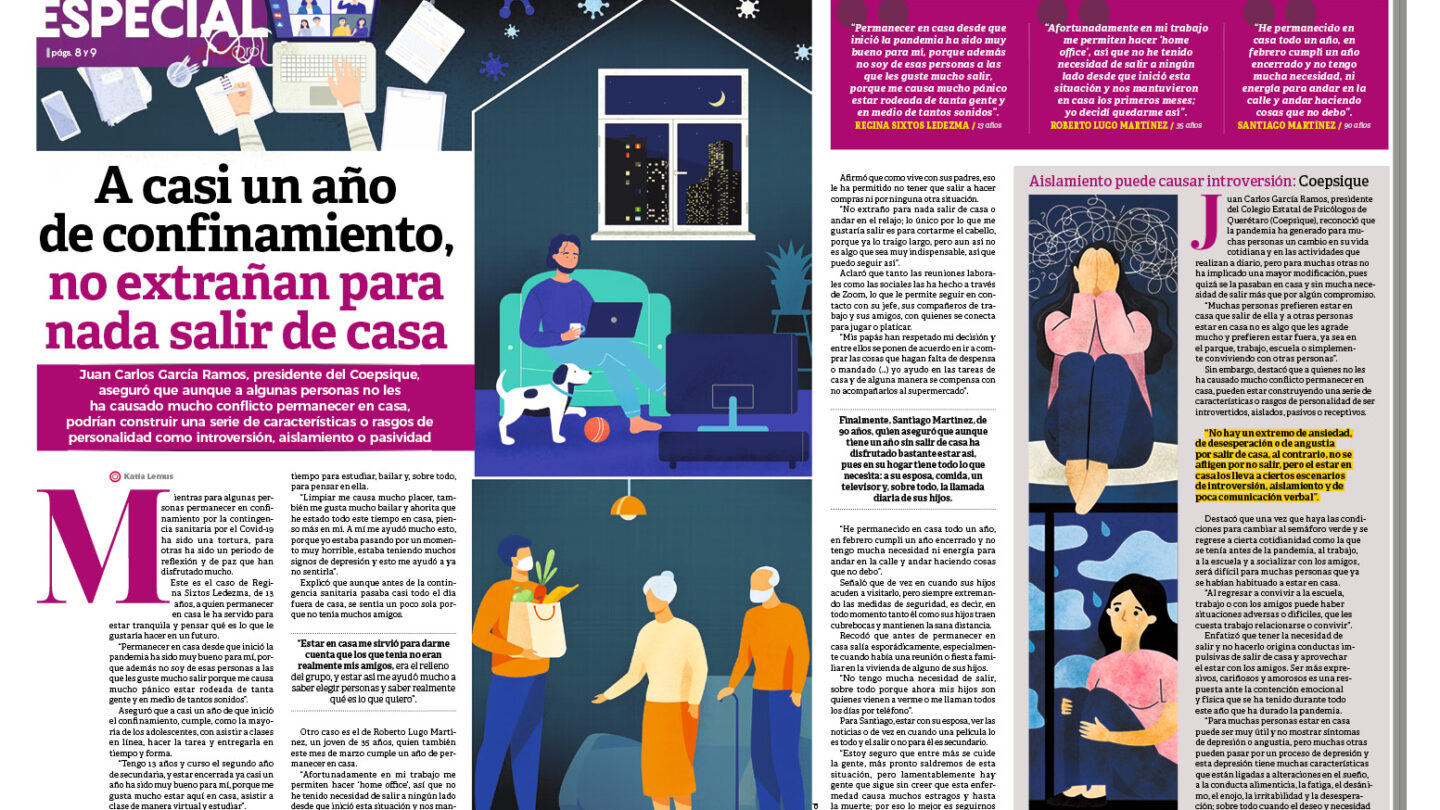 Especial 1046 A casi un año de confinamiento no extrañan para nada salir de casa |