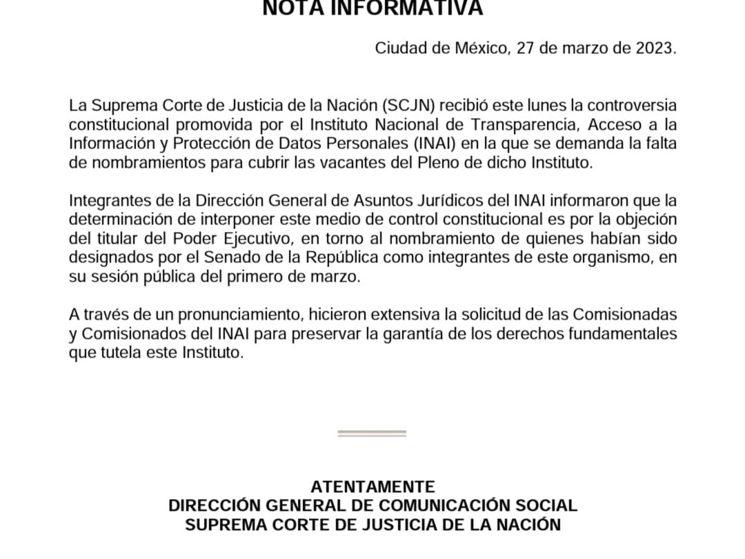 la lucha por la transparencia el inai y la corte enfrentados por la falta de nombramientos La lucha por la transparencia el INAI y la Corte enfrentados por la falta de nombramientos |