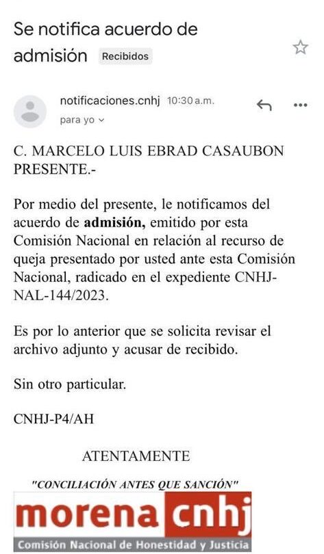 la-comision-nacional-de-honor-y-justicia-de-morena-admite-la-queja-de-marcelo-ebrard-por-el-proceso-interno | México Ahora