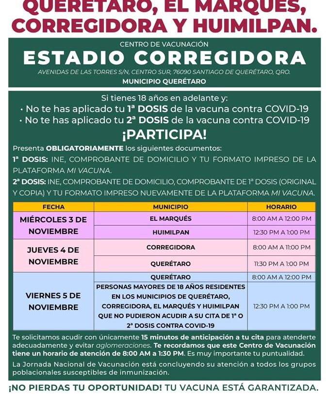 vacunacion en corregidora Vacunación en Corregidora |