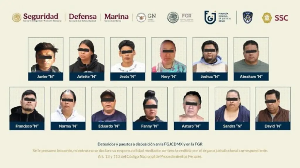 detuvieron-a-13-por-asesinato-de-colaboradores-de-clara-brugada | México Ahora Difunden fotos de los 13 detenidos por el asesinato de