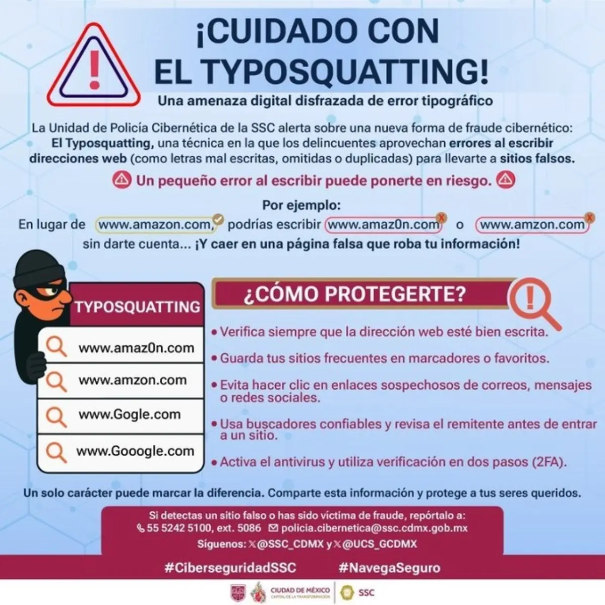 policia-cdmx-advierte-sobre-typosquatting-fraude-digital-que-roba-datos | México Ahora Typosquatting la trampa digital que acecha con errores
