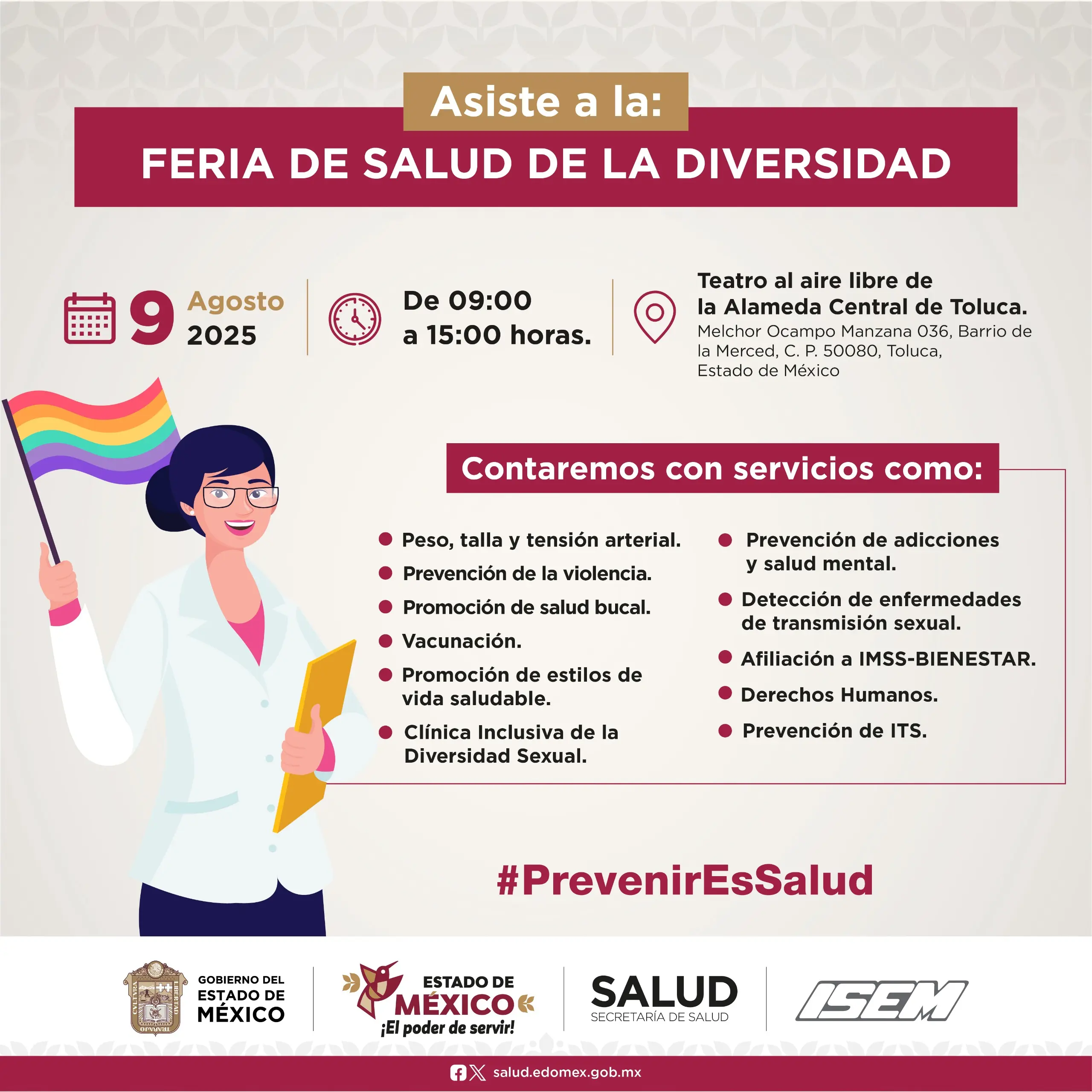 servicios-de-salud-gratuitos-a-poblacion-lgbtiq-en-toluca | México Ahora Acerca Salud EdoMéx servicios gratuitos a población LGBTIQ+ con la