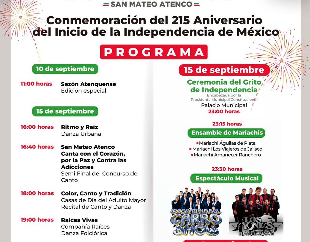 asi-celebrara-san-mateo-atenco-fiestas-patrias | México Ahora Así celebrará San Mateo Atenco Fiestas Patrias Primero Editores