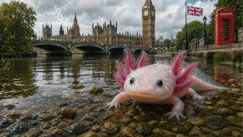 Ajolote en Reino Unido sorprende al ser hallado bajo un puente en Gales | México Ahora Ajolote en Reino Unido sorprende al ser hallado bajo un puente en Gales