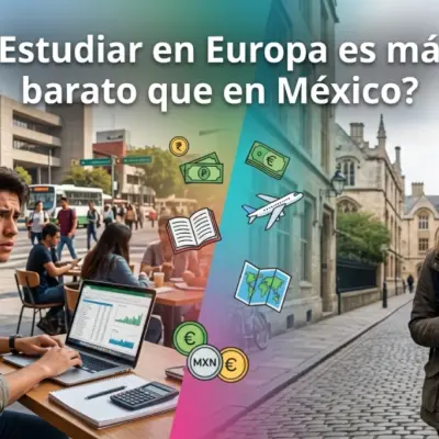estudiar-en-europa-vs-mexico-costos-universidadjpg | México Ahora Estudiantes comparando costos de estudiar en Europa y México mostrando diferencias en calidad de vida colegiaturas y oportunidades laborales