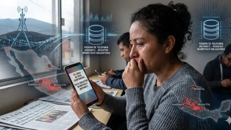 padron-de-telefonia-mexico-lineas-prepago-bajajpg | México Ahora Usuario mexicano observa su celular con línea suspendida tras la implementación del nuevo Padrón de Telefonía México que dio de baja millones de números prepago