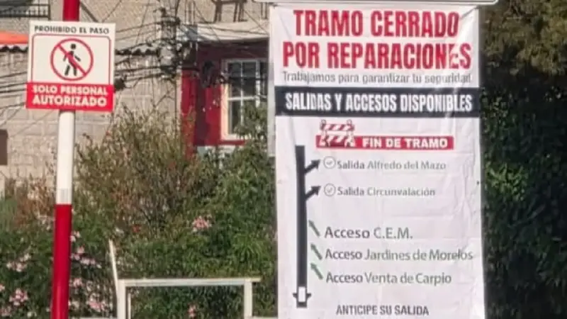 Autopista Siervo de la Nación es reabierta parcialmente | México Ahora