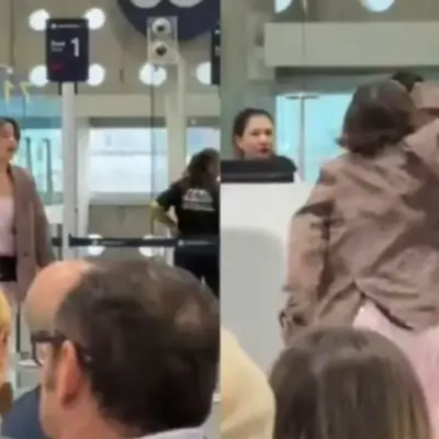 Mujer golpea a guardias de seguridad por llegar tarde a su vuelo en AICM | México Ahora Mujer golpea a guardias de seguridad por llegar tarde a su vuelo en AICM
