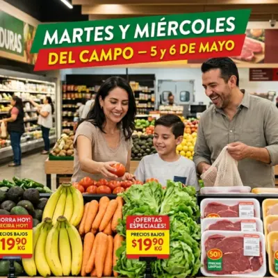 martes-miercoles-campo-soriana-mayo-2026-ofertasjpg | México Ahora Ofertas en frutas verduras y carnes en el Martes y Miércoles del Campo Soriana mayo 2026 con clientes comprando