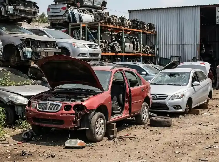 autos-chinos-en-deshuesaderos-mexicanosjpg | México Ahora Autos chinos en deshuesaderos mexicanos con vehículos parcialmente desmantelados reflejando el fin de su ciclo de vida dentro del mercado automotriz nacional