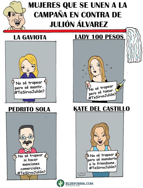 Mujeres que se unen a la campaña en contra de Julión Álvarez