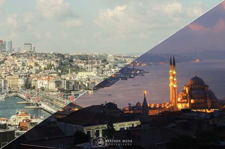 Fotógrafo captura impresionantes imágenes de Estambul comparándolo día y noche