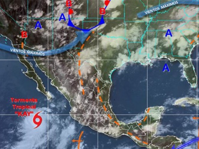 Tormenta Kay generará lluvias en el noroeste de México