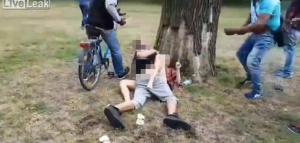 Video: Pareja es sorprendida en parque en Alemania