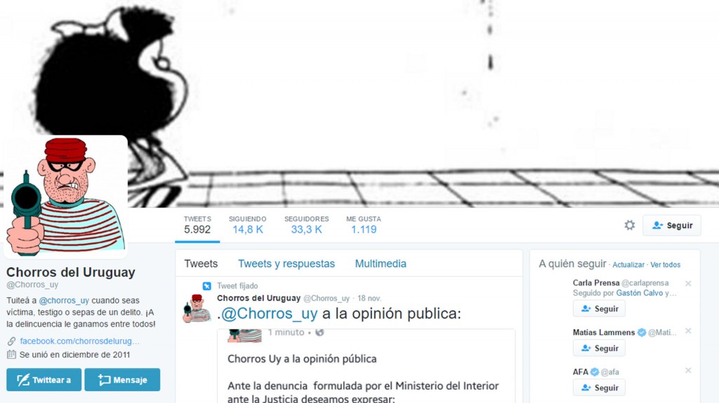 La SIP condenó la denuncia del gobierno uruguayo contra "Chorros_uy"