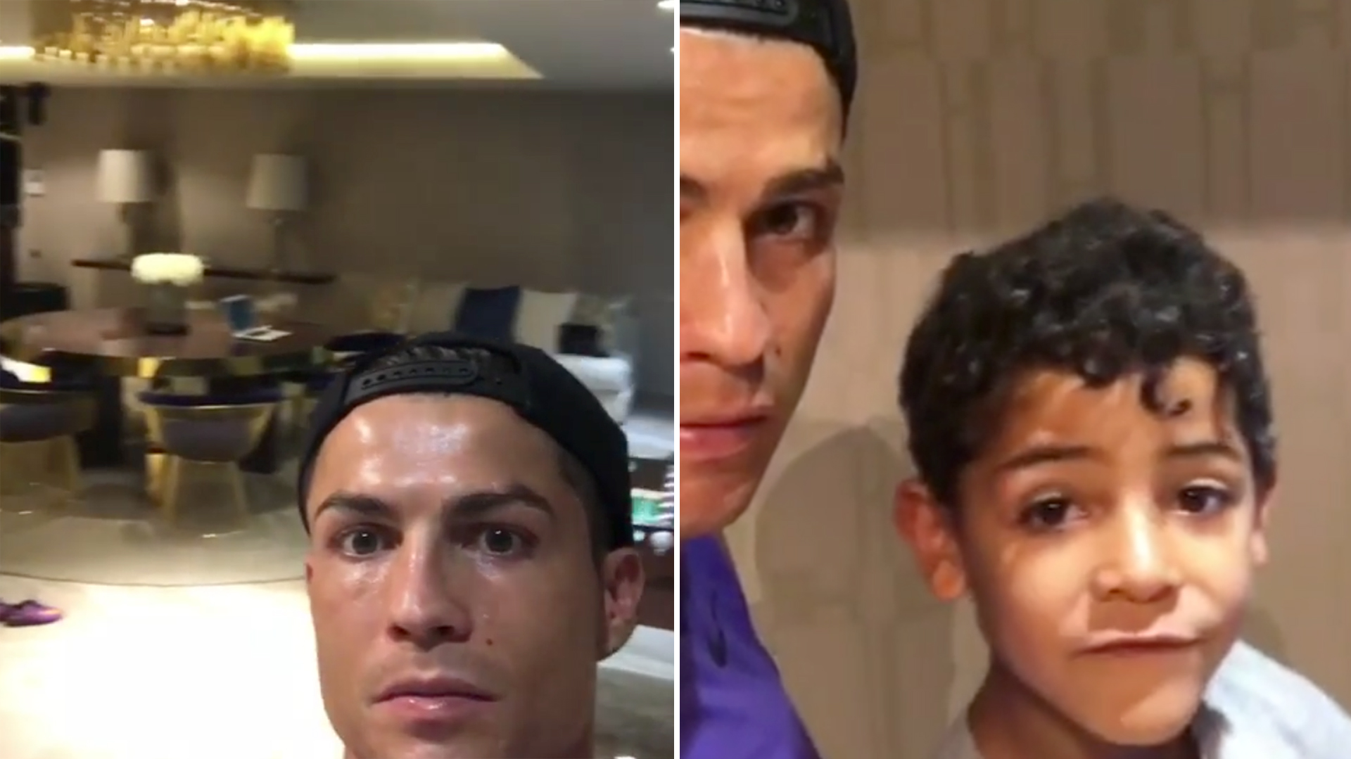 Cristiano Ronaldo se relajó junto a su hijo antes del clásico de Madrid