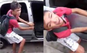 (+18 Video) Atrapan a ladrón de automóvil y le dan un terrible castigo