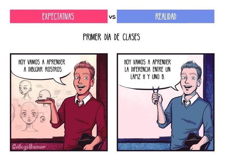 Expectativas vs. realidad de las clases de pintura (si has asistido, ya sabes lo que ocurre)