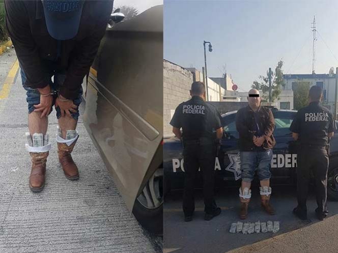 Detienen a hombre con sus botas llenas de dólares en Nuevo León