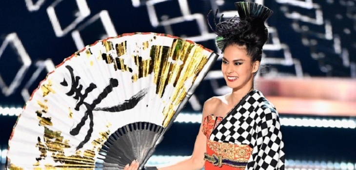 El impresionante traje típico que lució Miss Japón en Miss Universo