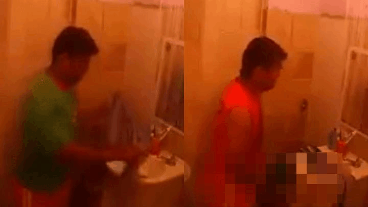 Mujer coloca cámara para espiar a su esposo en el baño y esta cochinada grabó