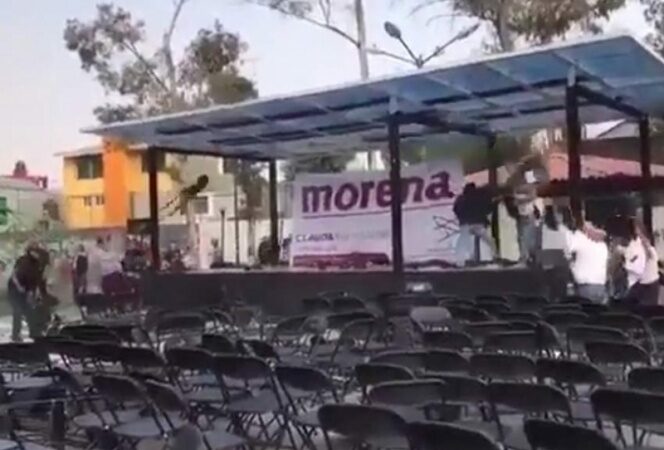 Denuncian presunto autosabotaje de Morena durante mitin de Sheinbaum