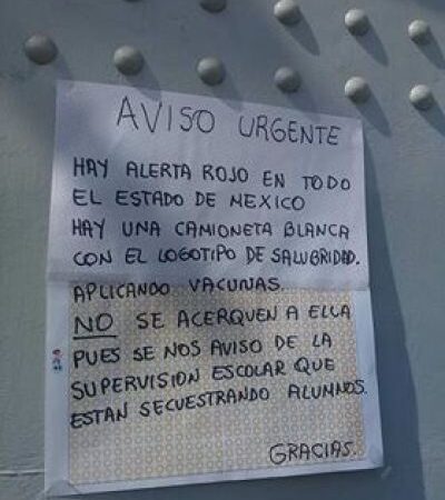 Directivos de kínder alertan a padres sobre robo de niños en Ecatepec