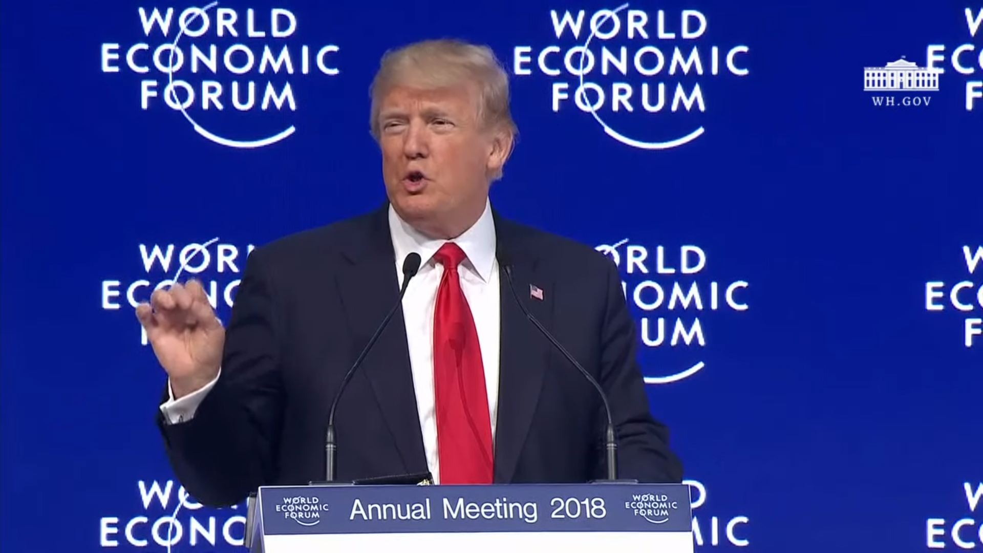 Donald Trump, en el Foro de Davos: "'Estados Unidos primero' no significa 'Estados Unidos solo'"