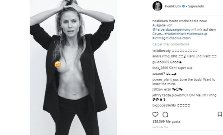 La top model Heidi Klum sorprende a sus 43 años desafiando la censura de Instagram con un desnudo