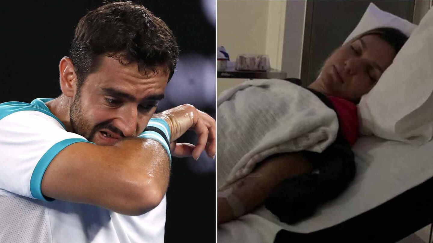 Polémica por el calor extremo en el Australian Open Halep acabó internada y Cilic se sumó a las protestas |