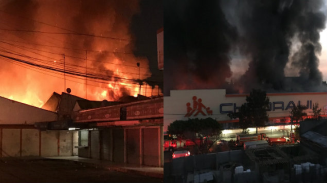 Reportan dos incendios: Mercado Hidalgo y Chedraui, delegación Gustavo A. Madero