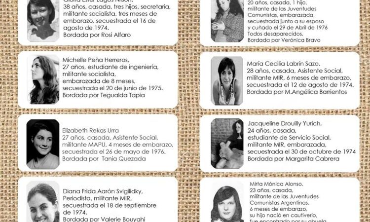 Bordadoras de la Memoria reconstruyen el rostro de 12 mujeres embarazadas desaparecidas por la dictadura