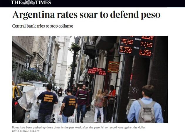 Prensa británica alerta sobre posible crisis en mercados emergentes por Argentina