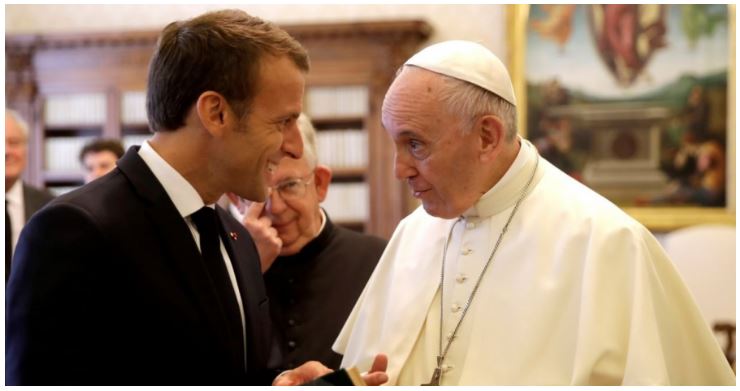 Papa Francisco se reúne con el presidente de Francia, Emmanuel Macron