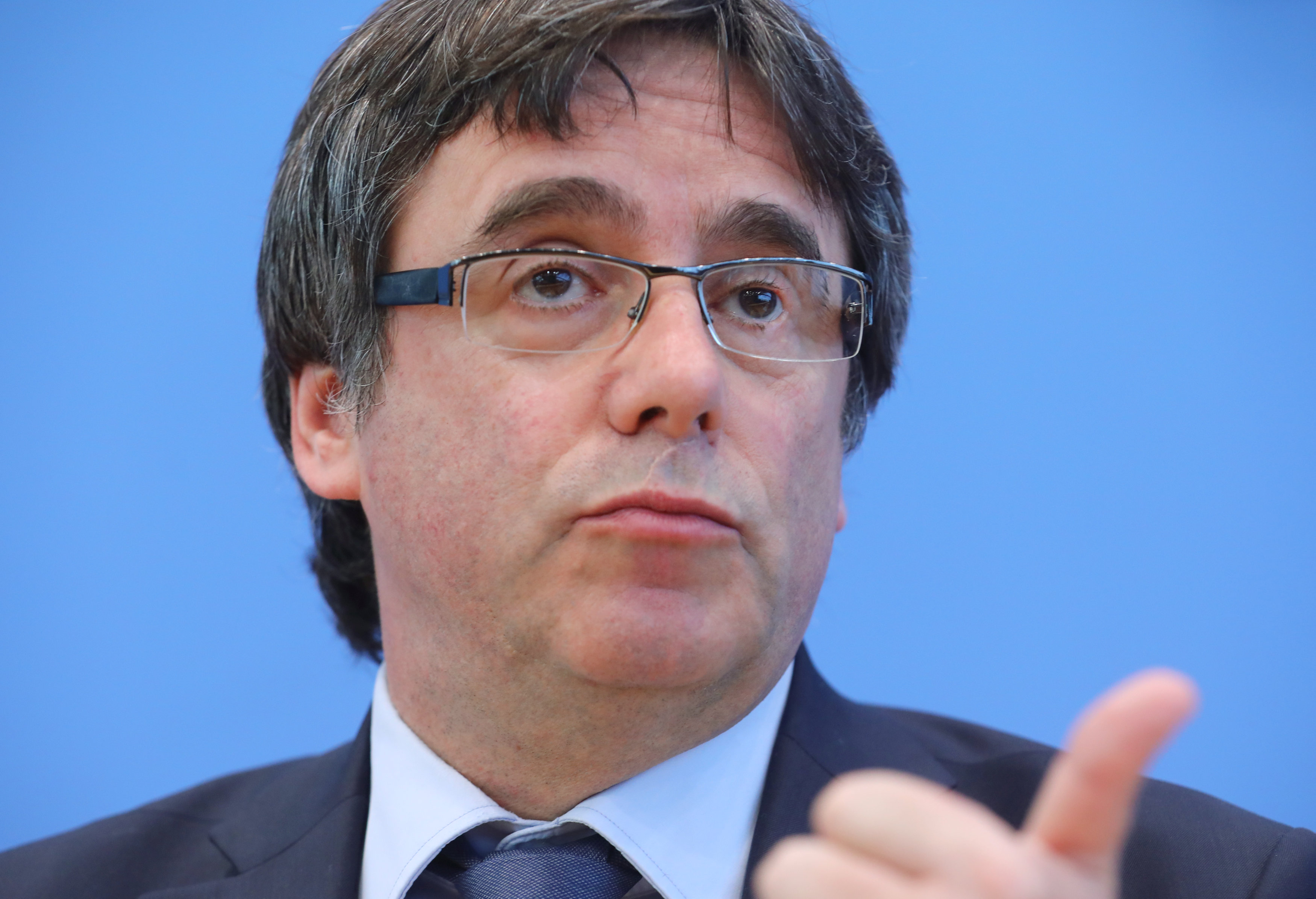 Carles Puigdemont durante la conferencia de prensa en Berlín (REUTERS/Hannibal Hanschke)