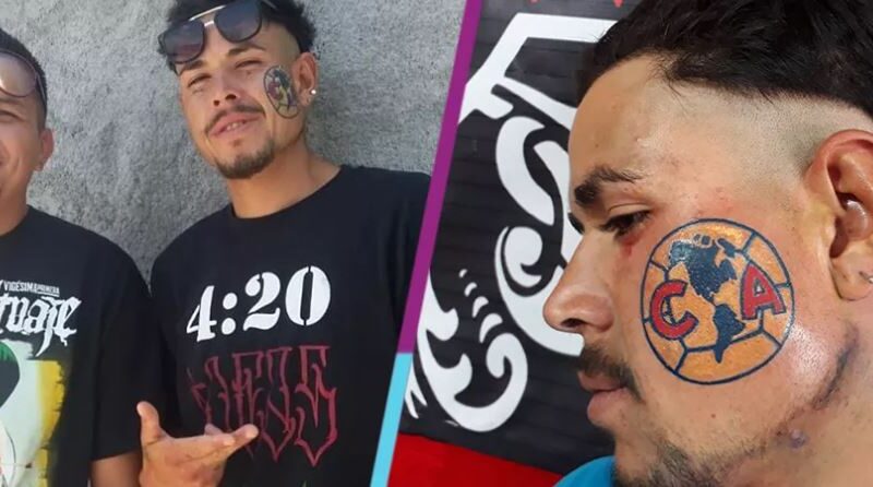 AFICIONADO SE TATÚA EL ESCUDO DEL AMÉRICA EN SU CARITA TODA HERMOSA