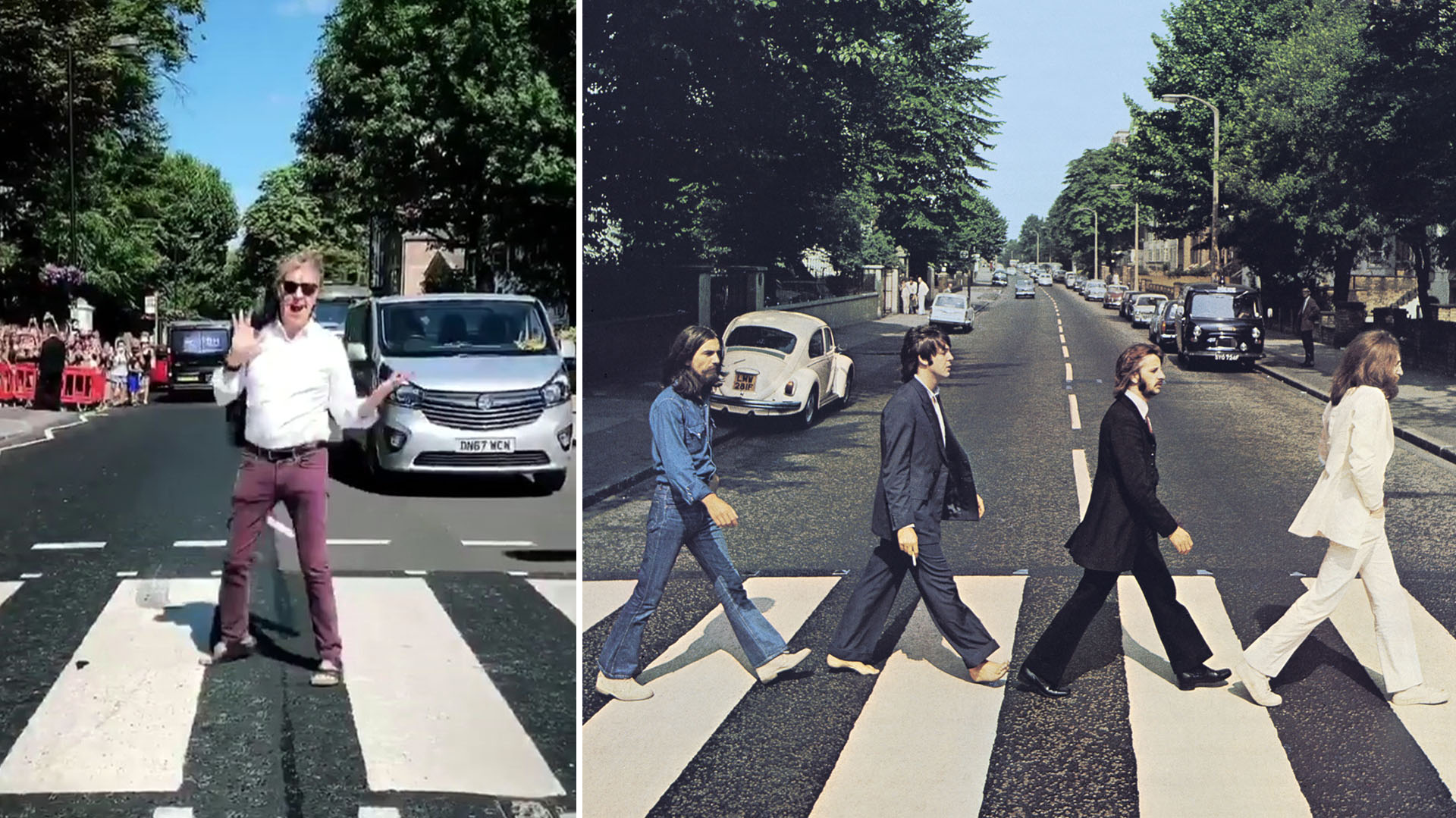 49 años después de la mítica foto, Paul McCartney recreó la portada de Abbey Road