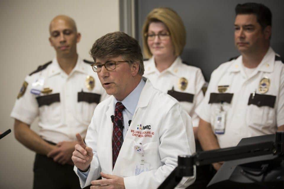 William Heegaard durante una conferencia de prensa en Minneapolis para hablar sobre el uso de la ketamina (Renee Jones Schneider/Minneapolis Star Tribune)