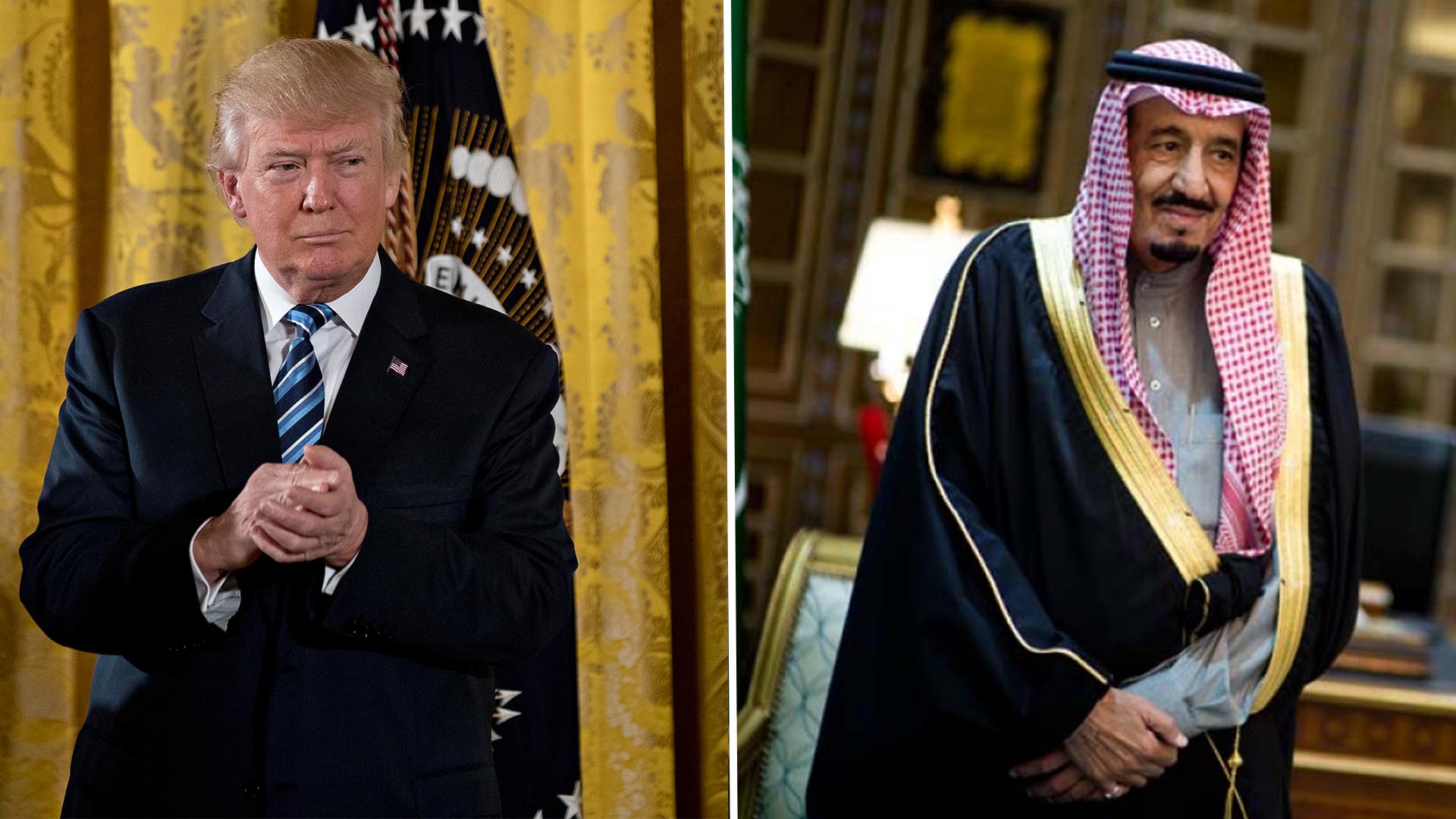 El presidente de Estados Unidos Donald Trump y el rey de Arabia Saudita Salman bin Abdulaziz Al Saud