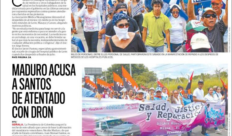 El nuevo diario – Nicaragua – 5 de Agosto de 2018