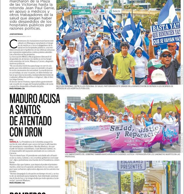El nuevo diario  Nicaragua  5 de Agosto de 2018 |