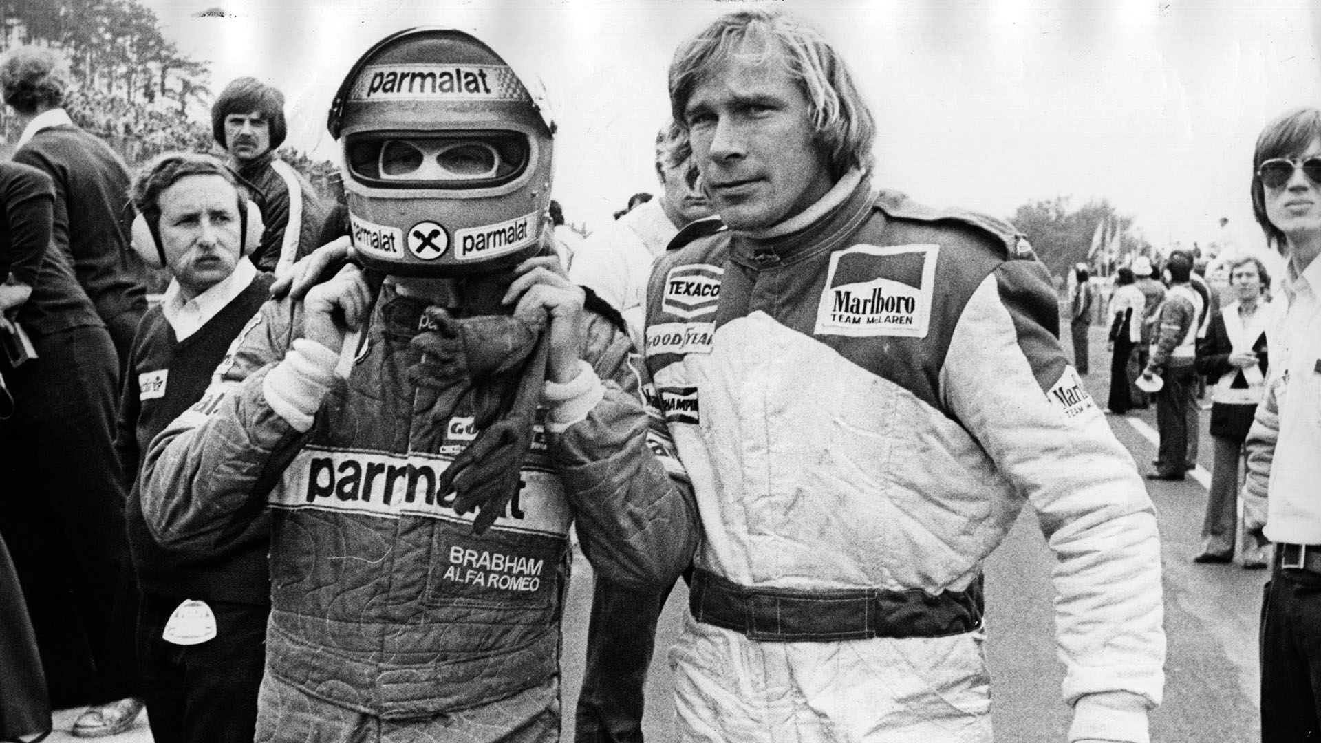 James Hunt junto a Niki Lauda (Getty Images)