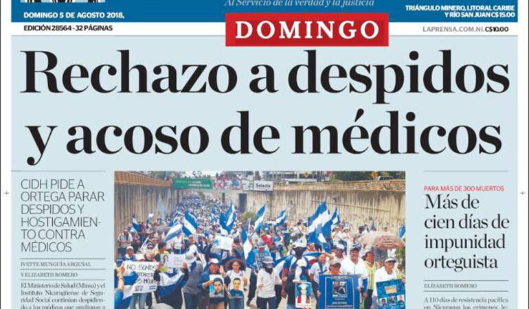La prensa – Nicaragua – 5 de Agosto de 2018