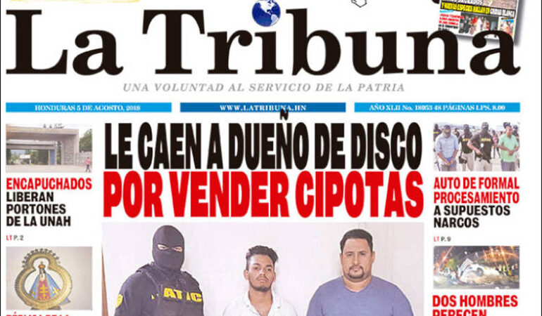 La tribuna – Honduras – 5 de Agosto de 2018