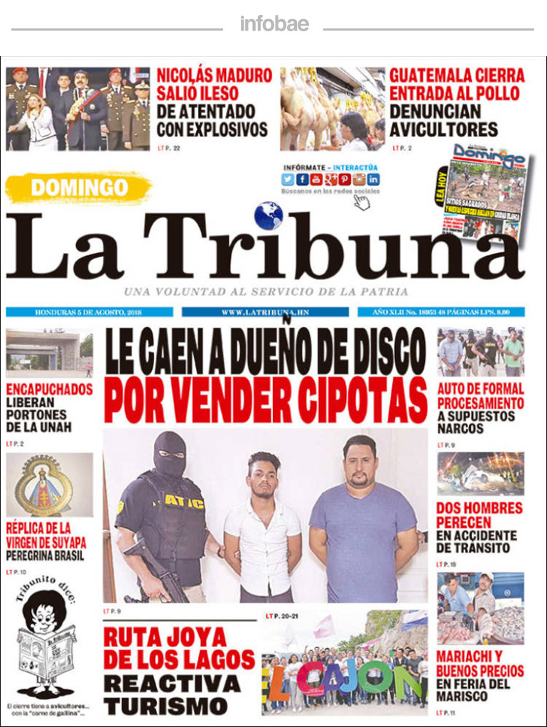 La tribuna – Honduras – 5 de Agosto de 2018