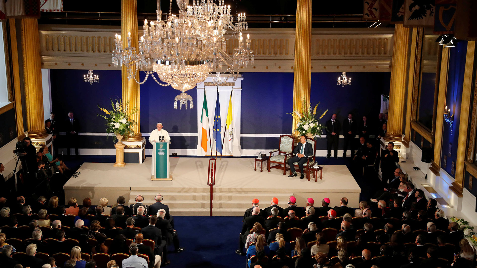 Francisco dio un discurso en el Castillo de Dublin (REUTERS/Stefano Rellandini)