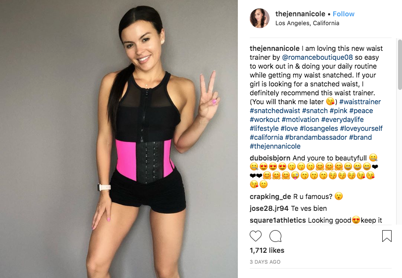 El hashtag #waisttrainer (#corsé) muestra cientos de miles de publicaciones en Instagram.